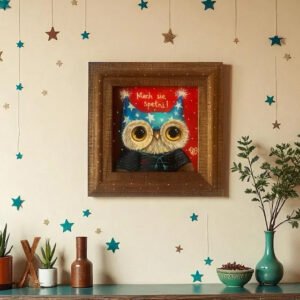 Obraz akrylowy "Niech się spełni!" 15x15 cm w drewnianej ramie | Mari Kolorowa 2025